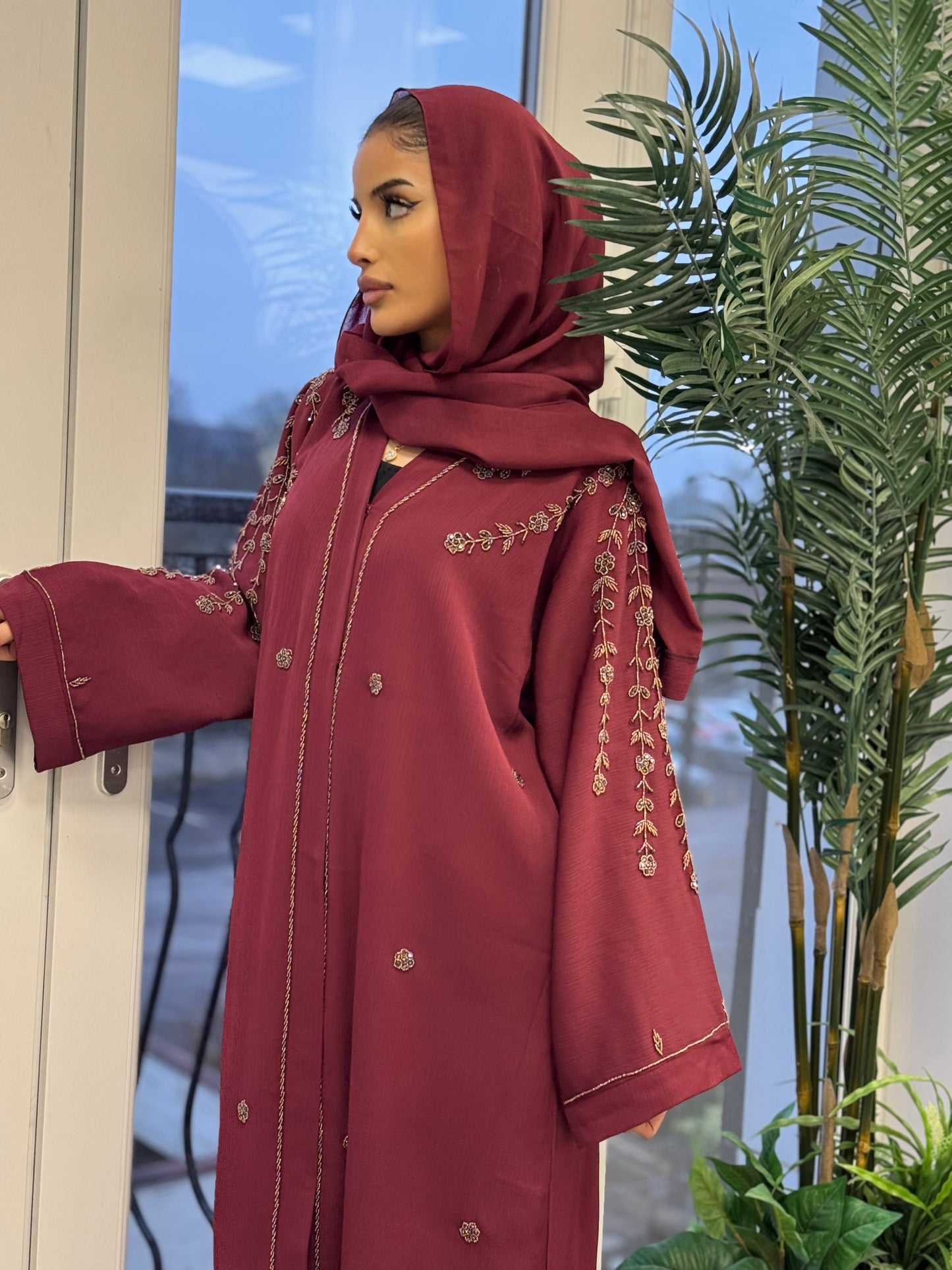 The Laylati Abaya (Maroon)