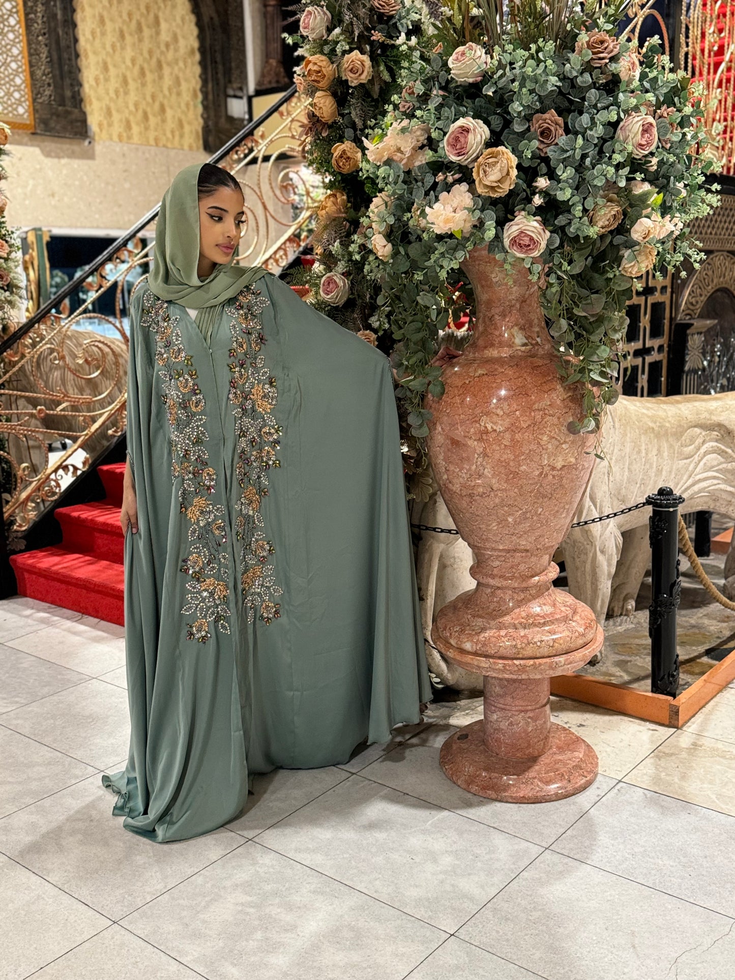 Sage Green Abaya UK | Modest Occasion Outfits | Hishma