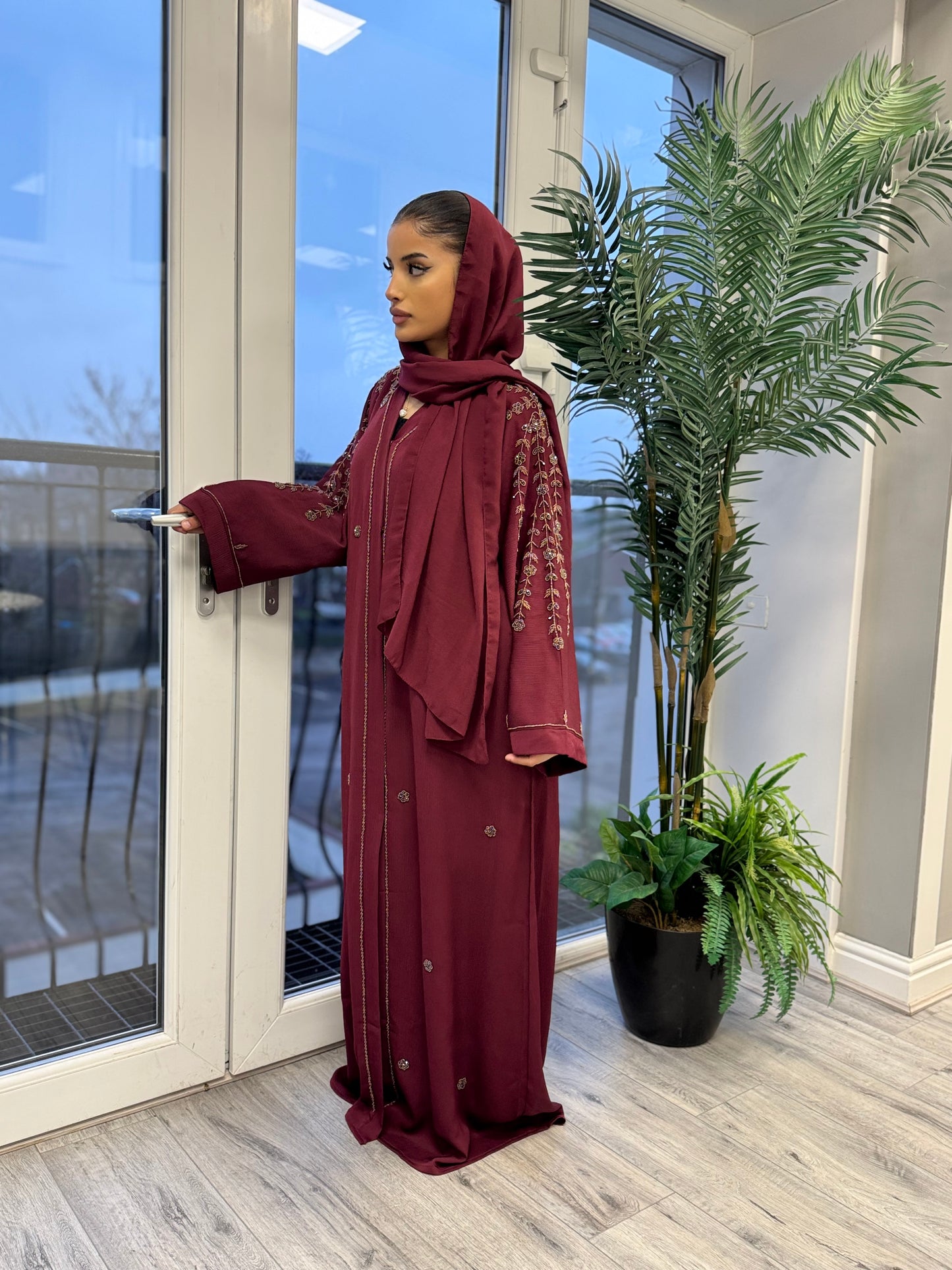 The Laylati Abaya (Maroon)
