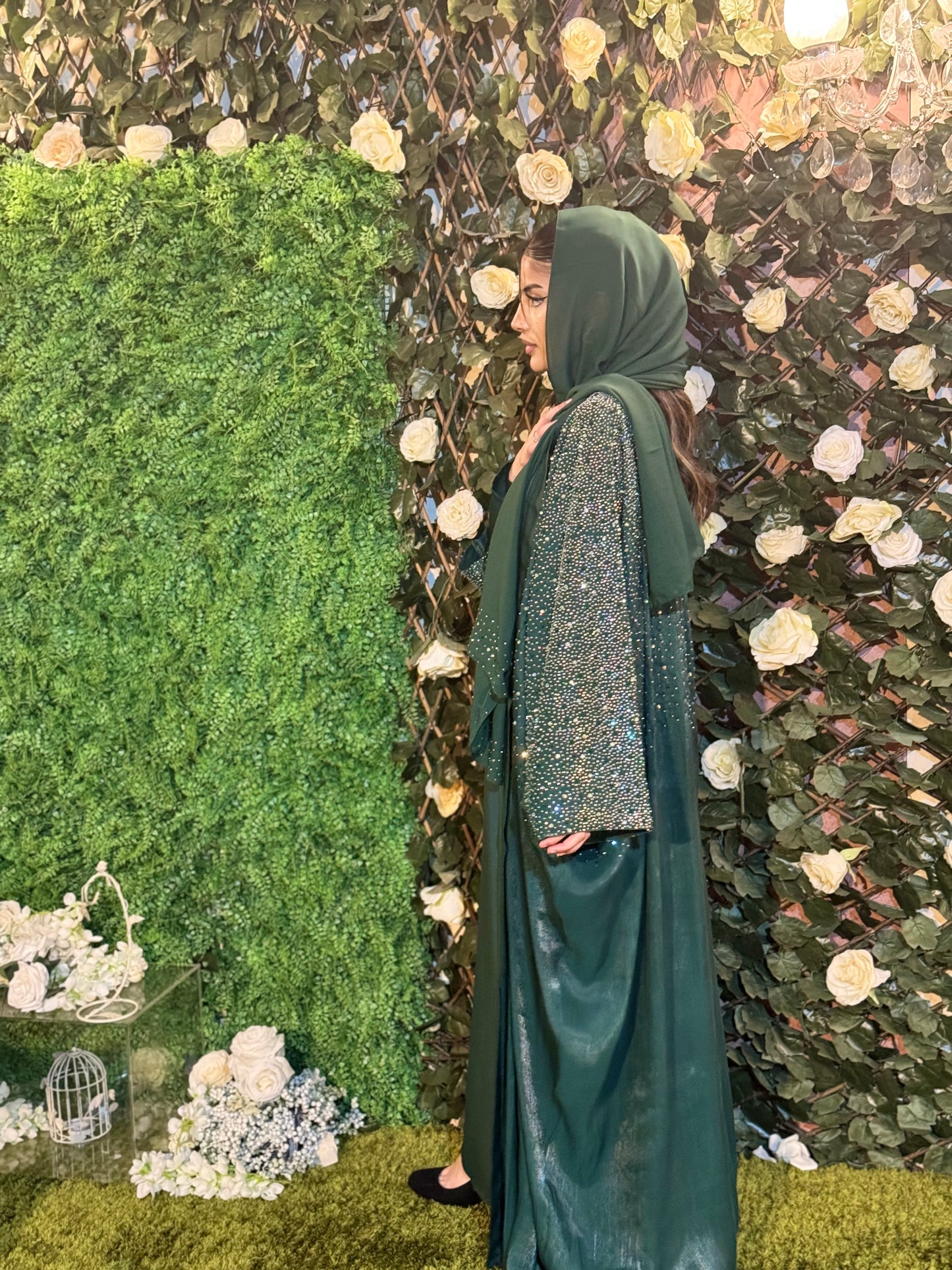 Elegant Maroon Abaya with Hand Detailing | Modest UK Fashion