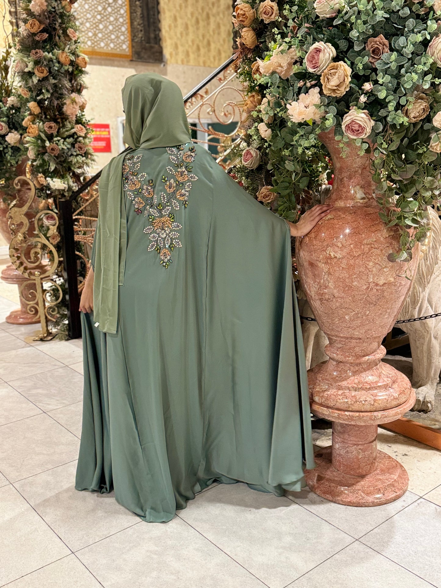Sage Green Abaya UK | Modest Occasion Outfits | Hishma