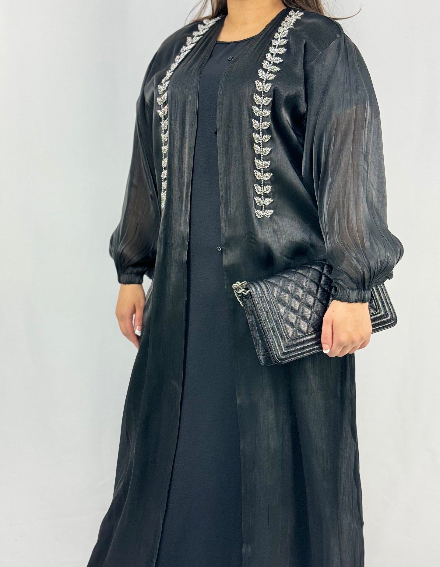 The Husniya Abaya (Charcoal)