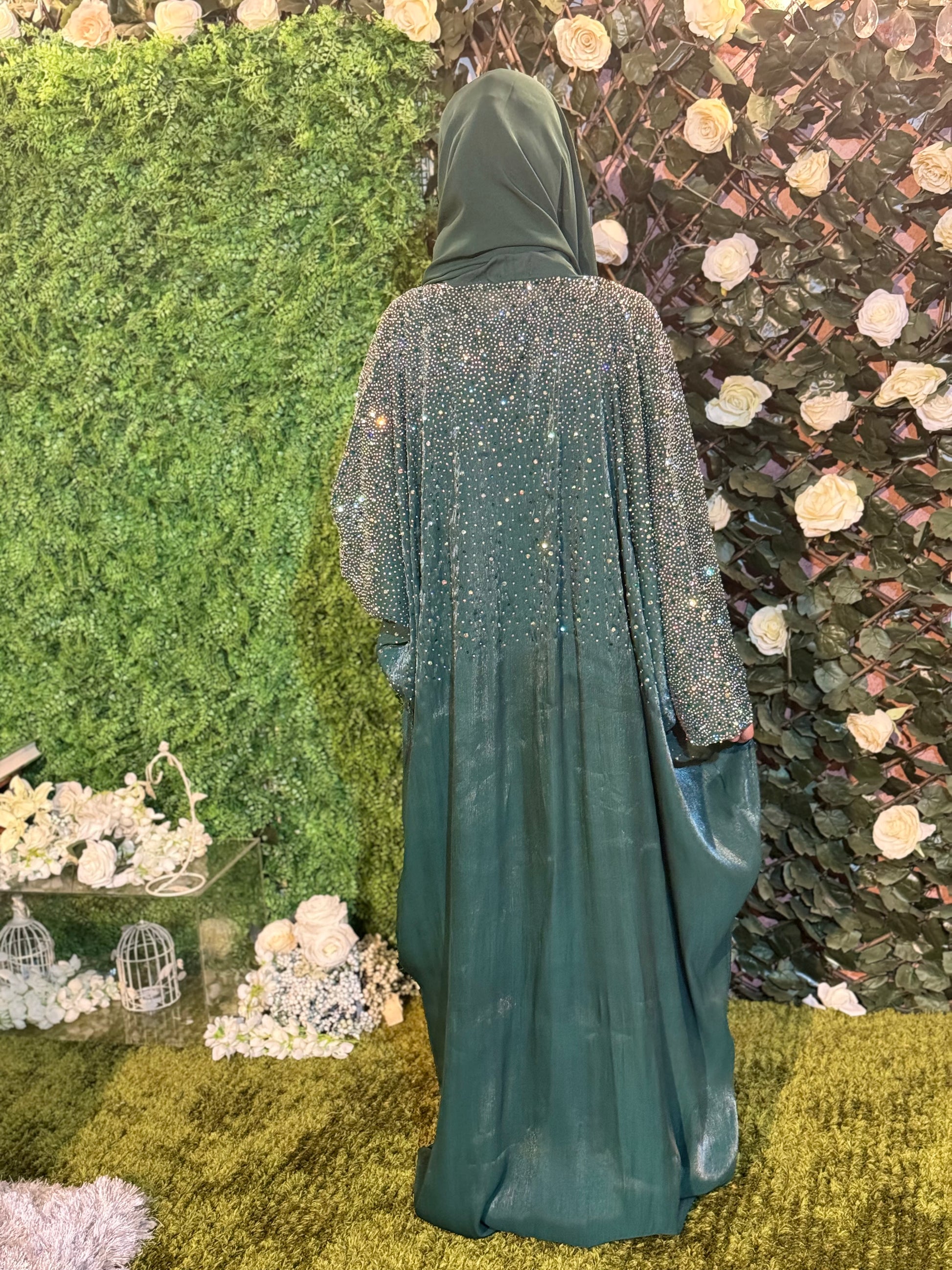 Elegant Maroon Abaya with Hand Detailing | Modest UK Fashion