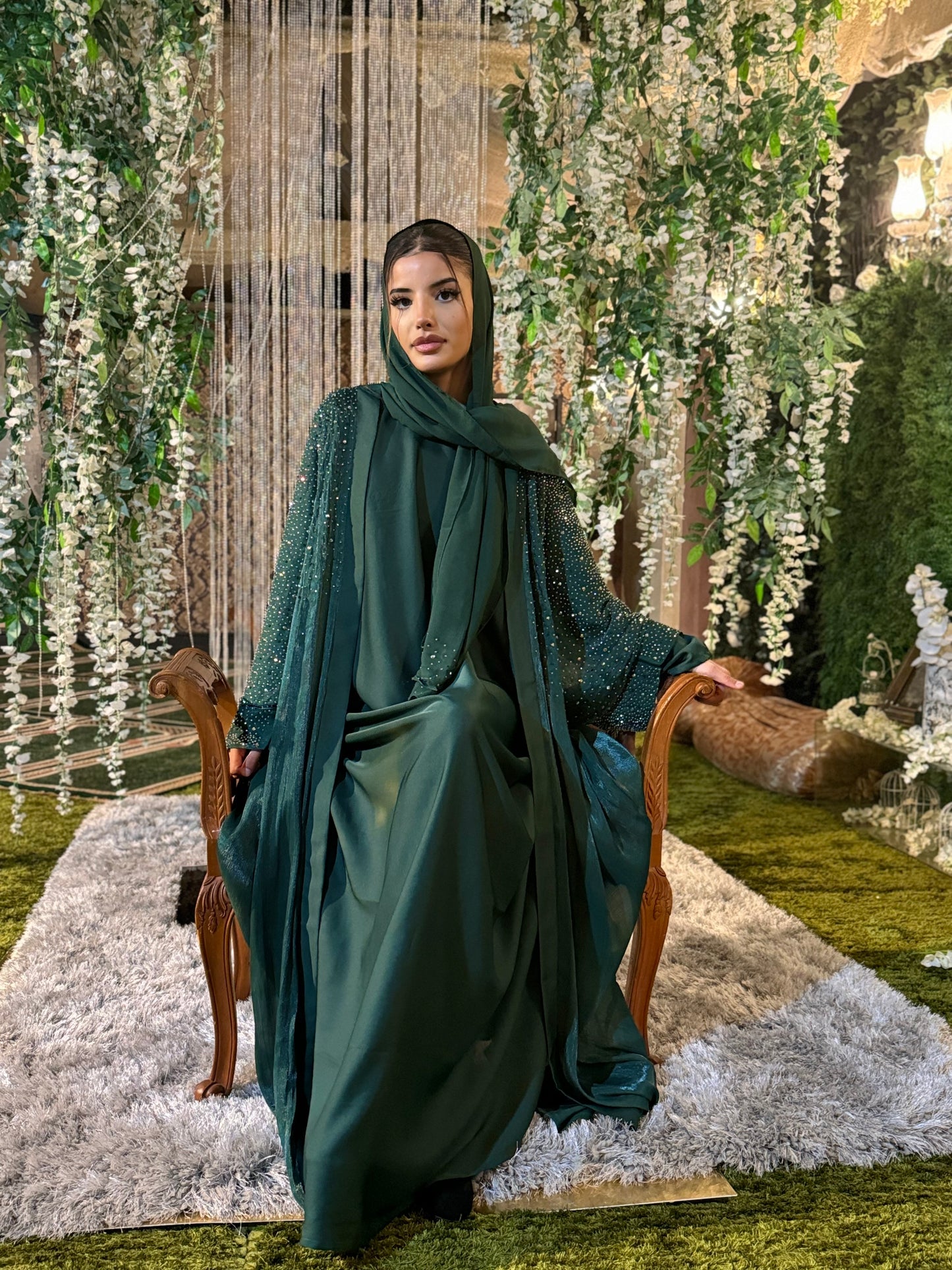 Elegant Maroon Abaya with Hand Detailing | Modest UK Fashion