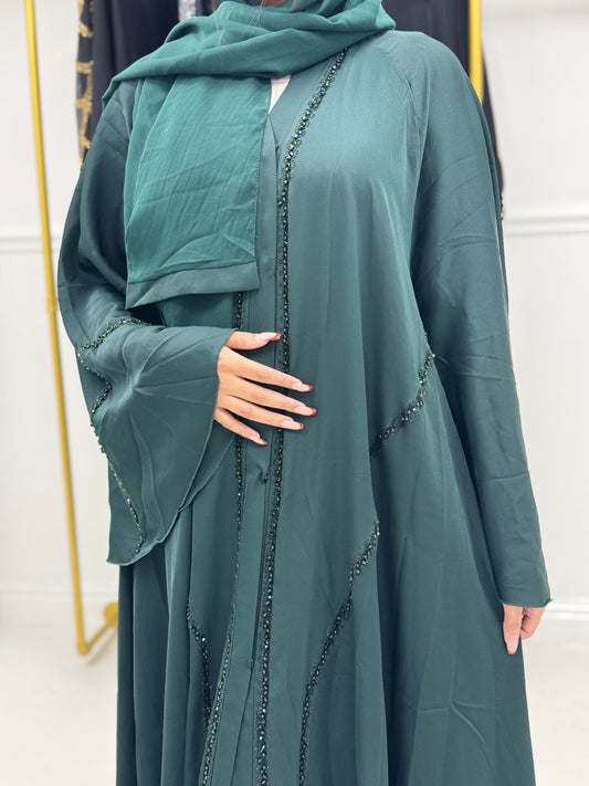 Embroidered Open Abaya UK | Formal Modest Fashion | Hishma