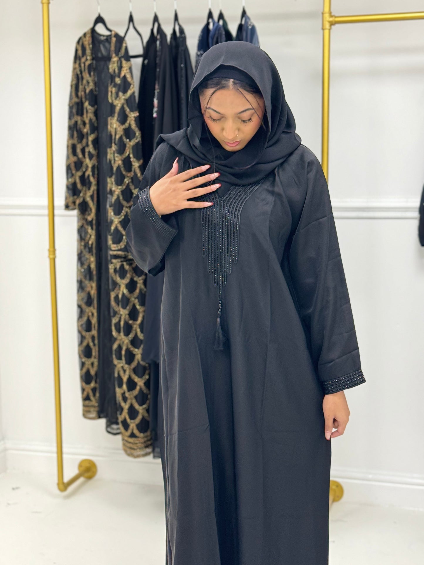 Textured Black Abaya UK | Chic Modest Clothing | Hishma