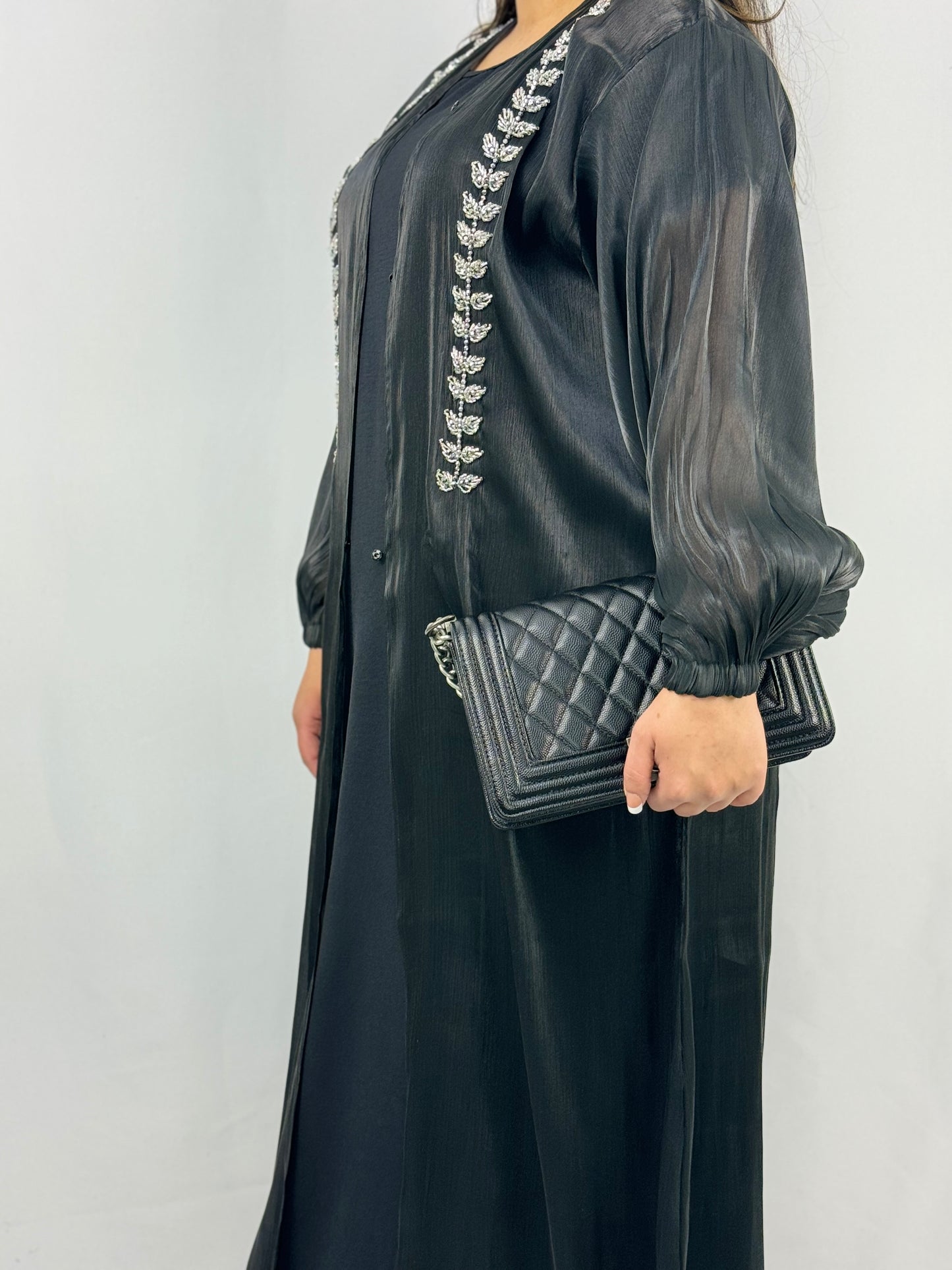 The Husniya Abaya (Charcoal)