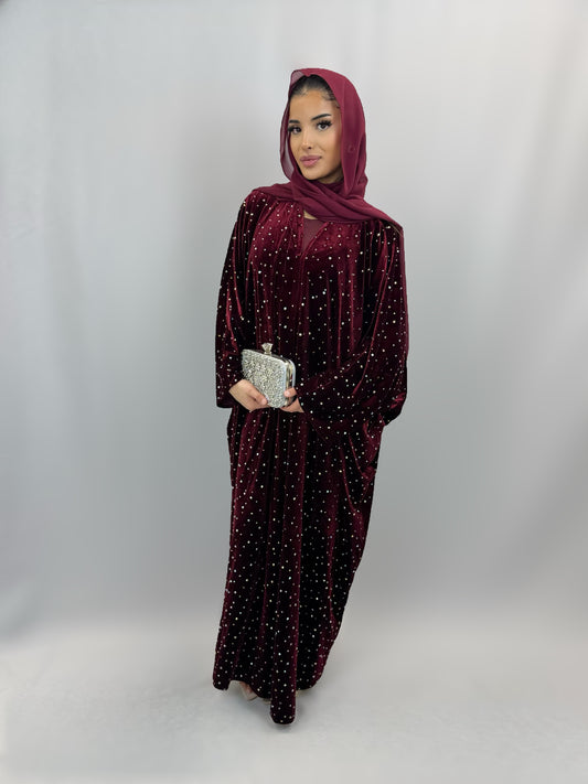 The Nora 2.0 Abaya (Maroon)