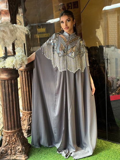 The Elham Abaya (Grey)