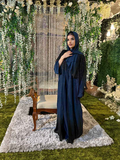 The Kainat Abaya (ombré midnight blue)