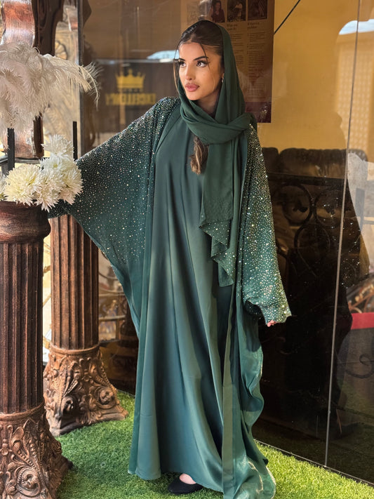 Hoorain Emerald Abaya | Emerald Hoorain Abaya | Hishma