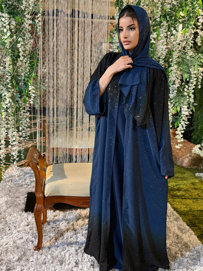 Kainat Midnight Blue Abaya | Midnight Blue Abaya | Hishma