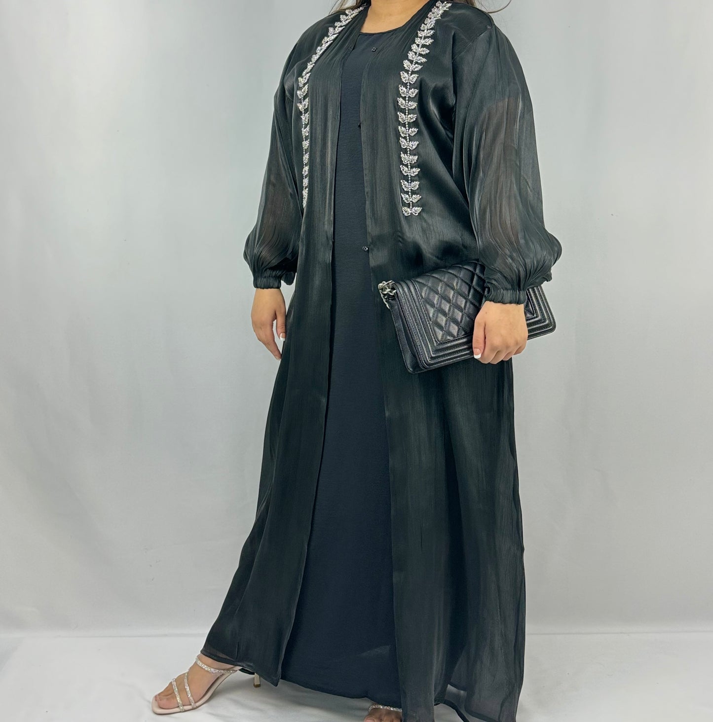 Husniya Charcoal Abaya | Charcoal Husniya Abaya | Hishma