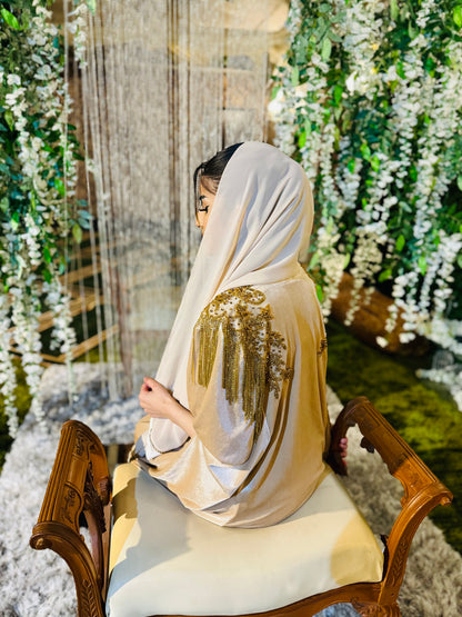 Maira Nude Gold Abaya | Nude Gold Abaya | Hishma