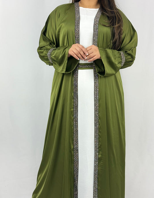 Haifa Khaki Green Abaya | Khaki Green Haifa Abaya | Hishma