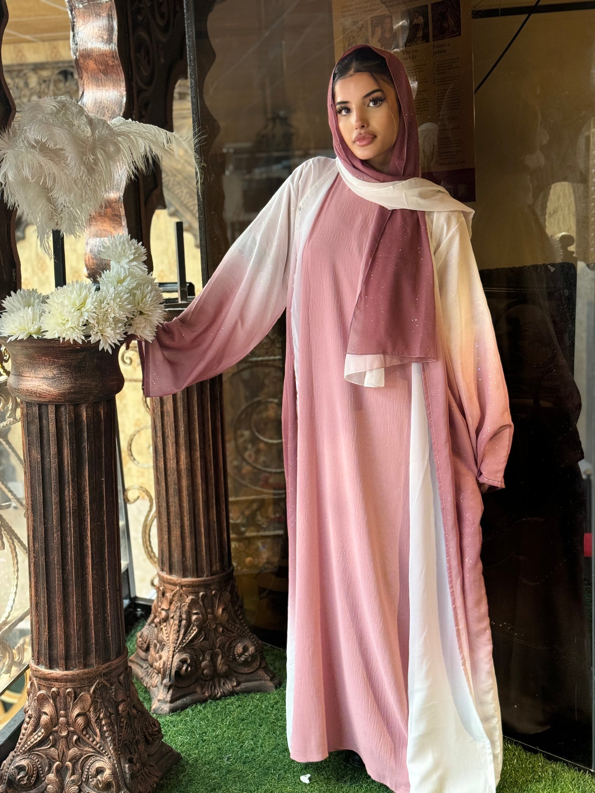 Kainat Mauve Pink Abaya | Mauve Pink Kainat Abaya | Hishma