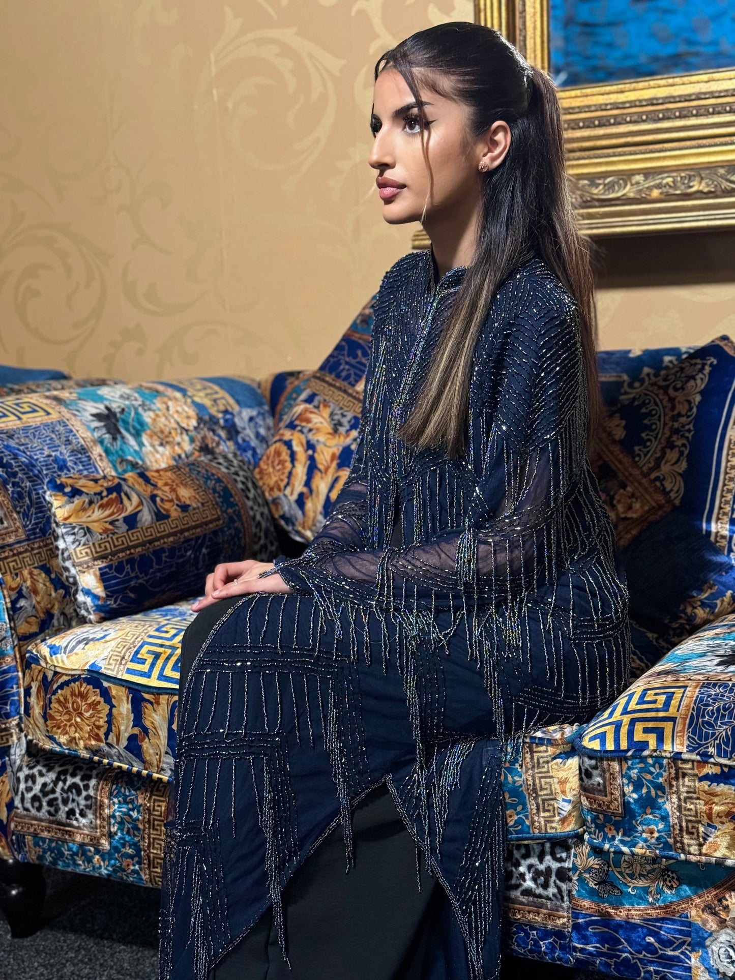 The Wajiha Abaya (navy/navy)