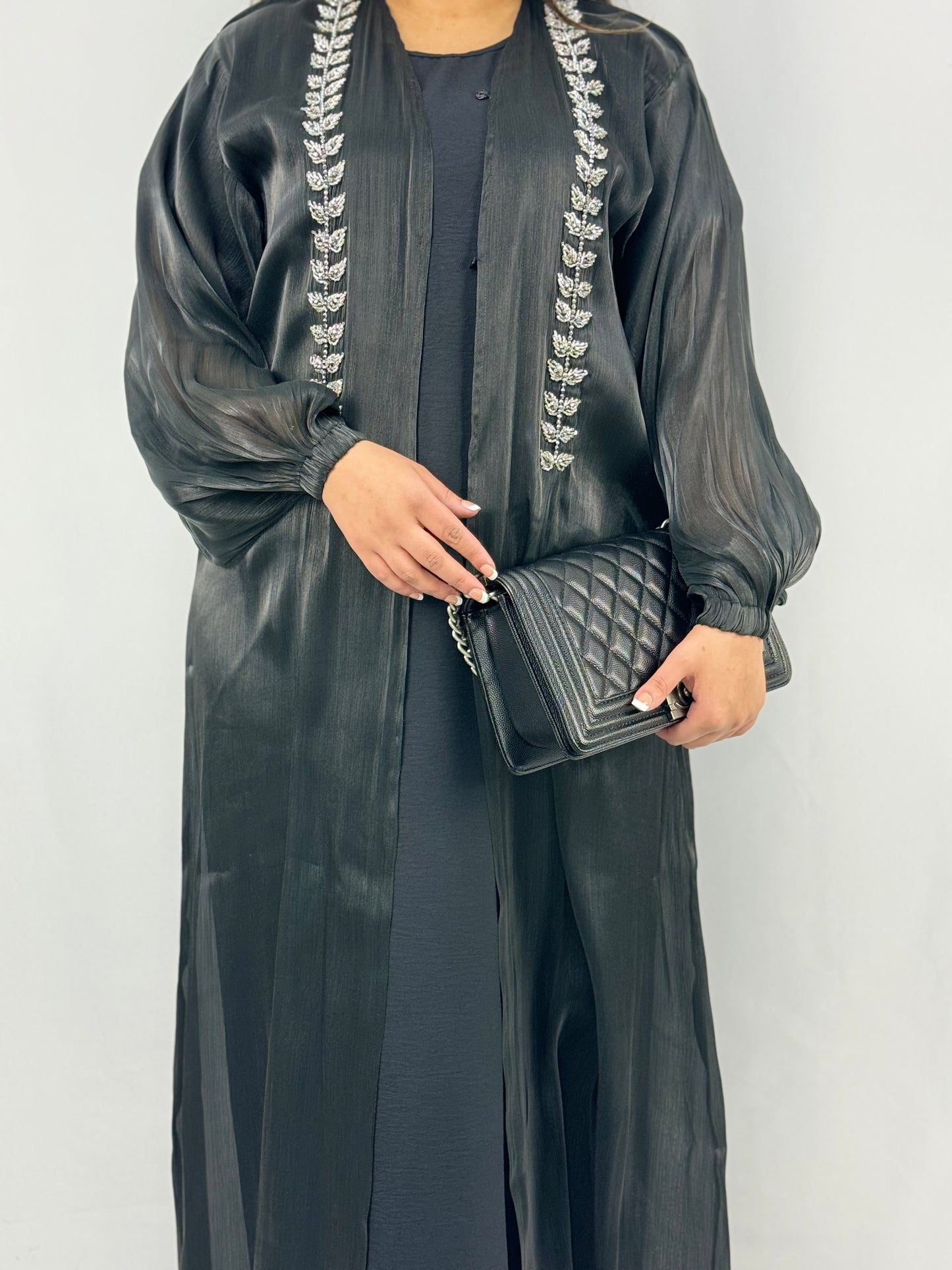 The Husniya Abaya (Charcoal)