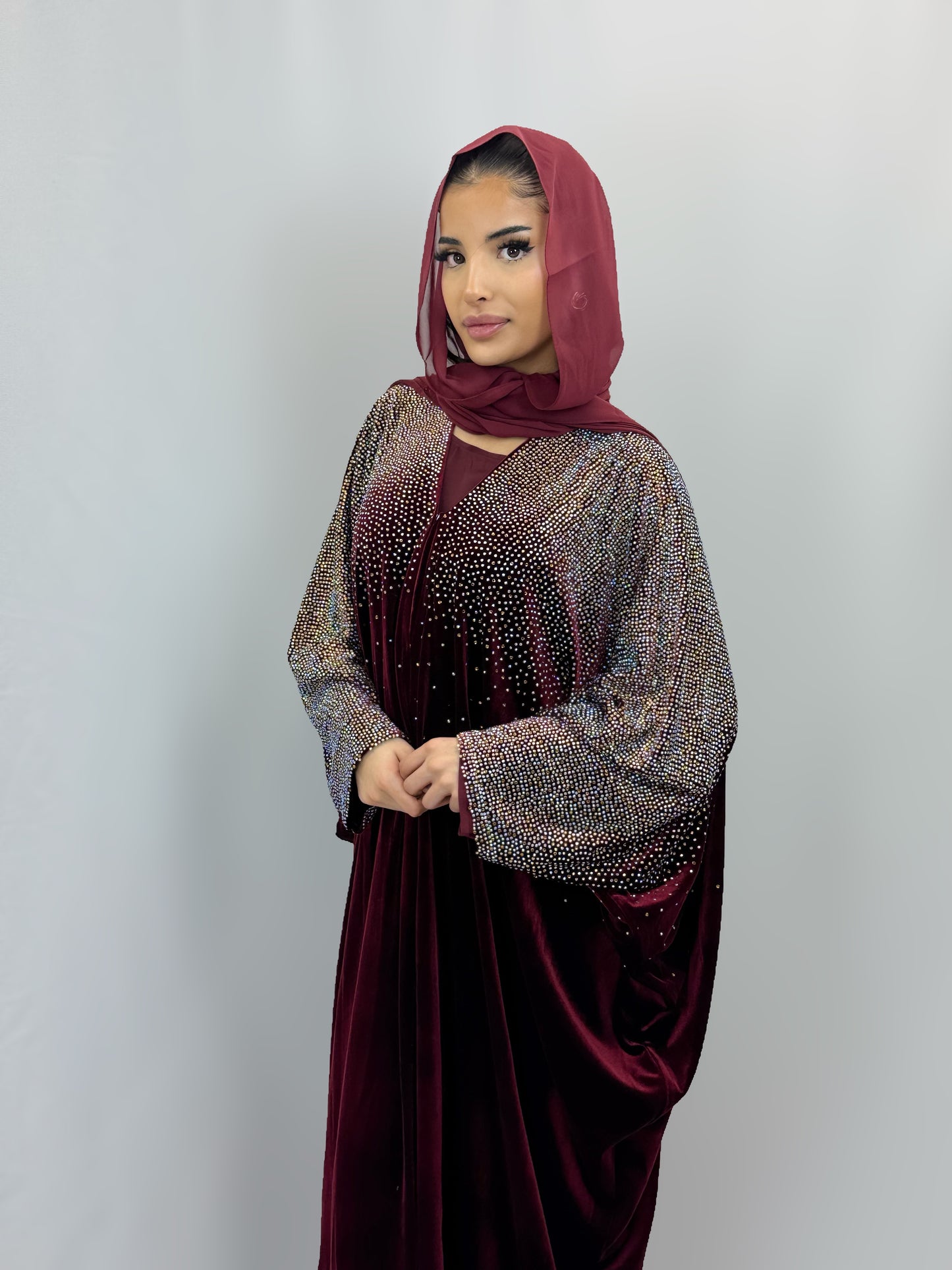 The Nora Abaya Maroon