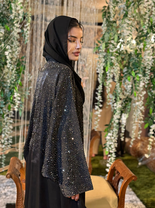 Hoorain Black Abaya | Black Hoorain Abaya | Hishma