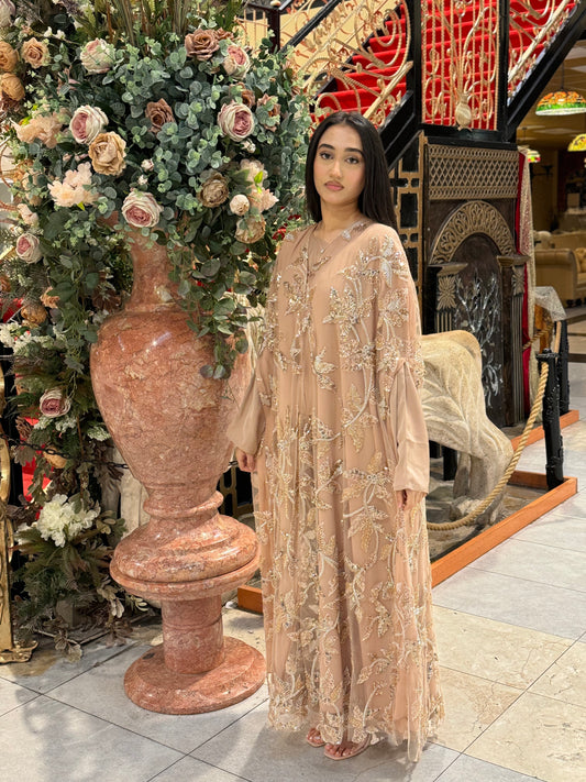 The Aroosa Abaya (Caramel Beige)