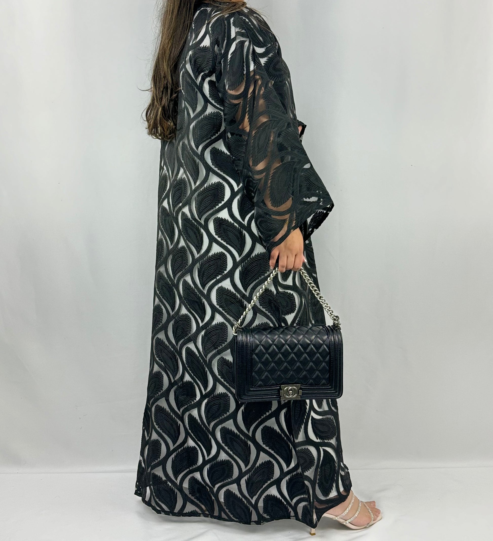 Aisha Black Abaya | Aisha Net Abaya | Hishma