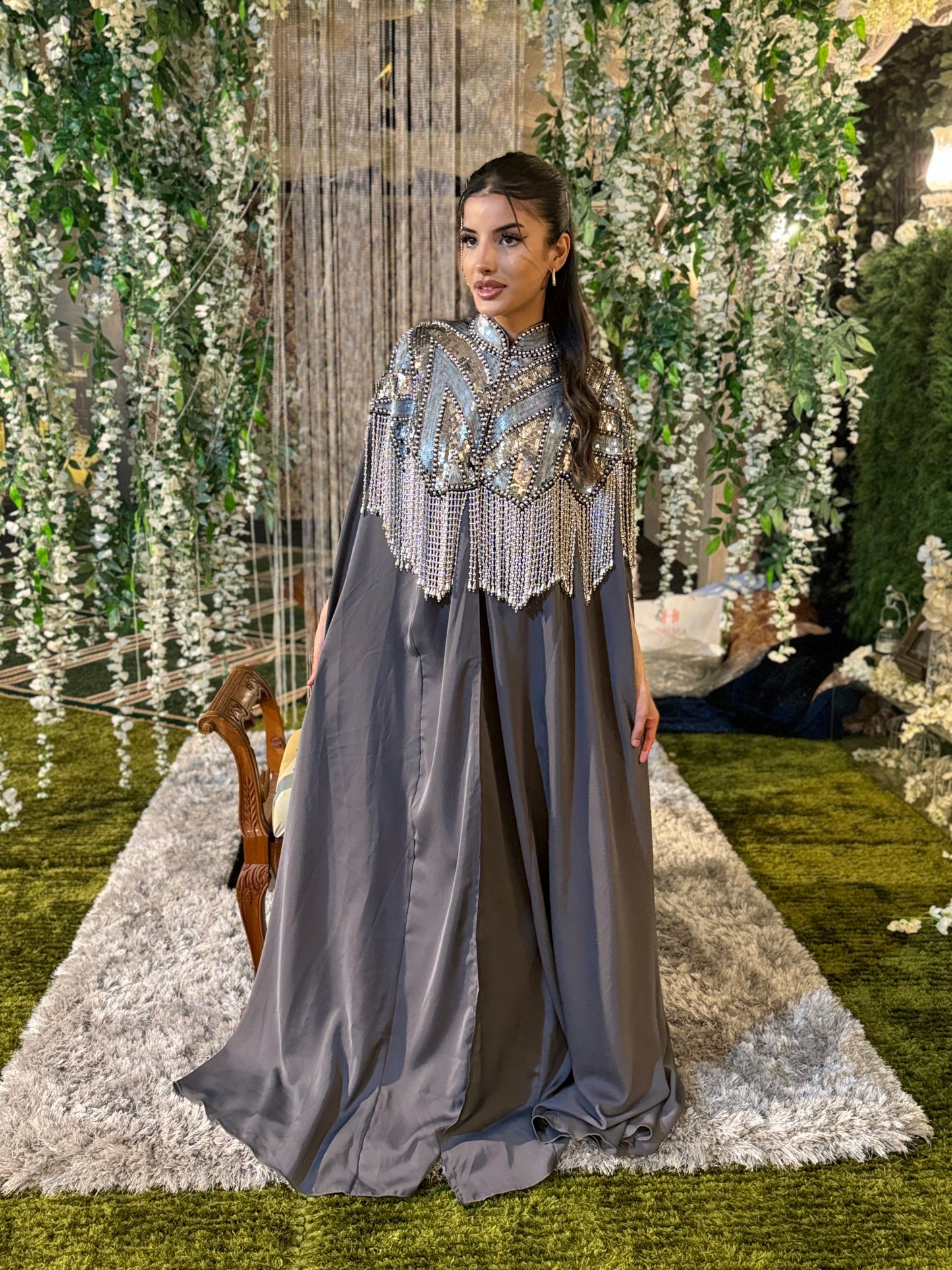 The Elham Abaya (Grey)