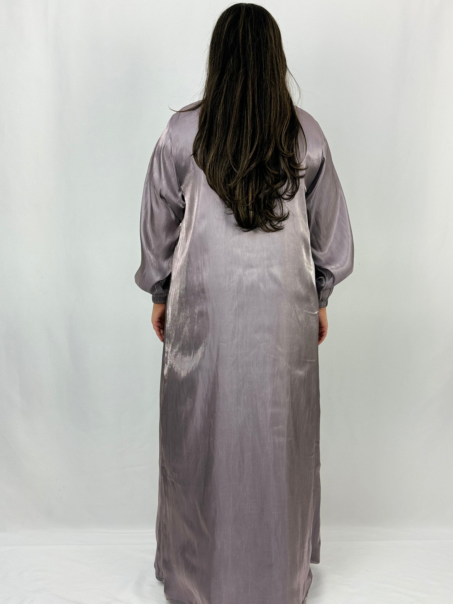 Husniya Lilac-Grey Abaya | Lilac-Grey Husniya Abaya | Hishma