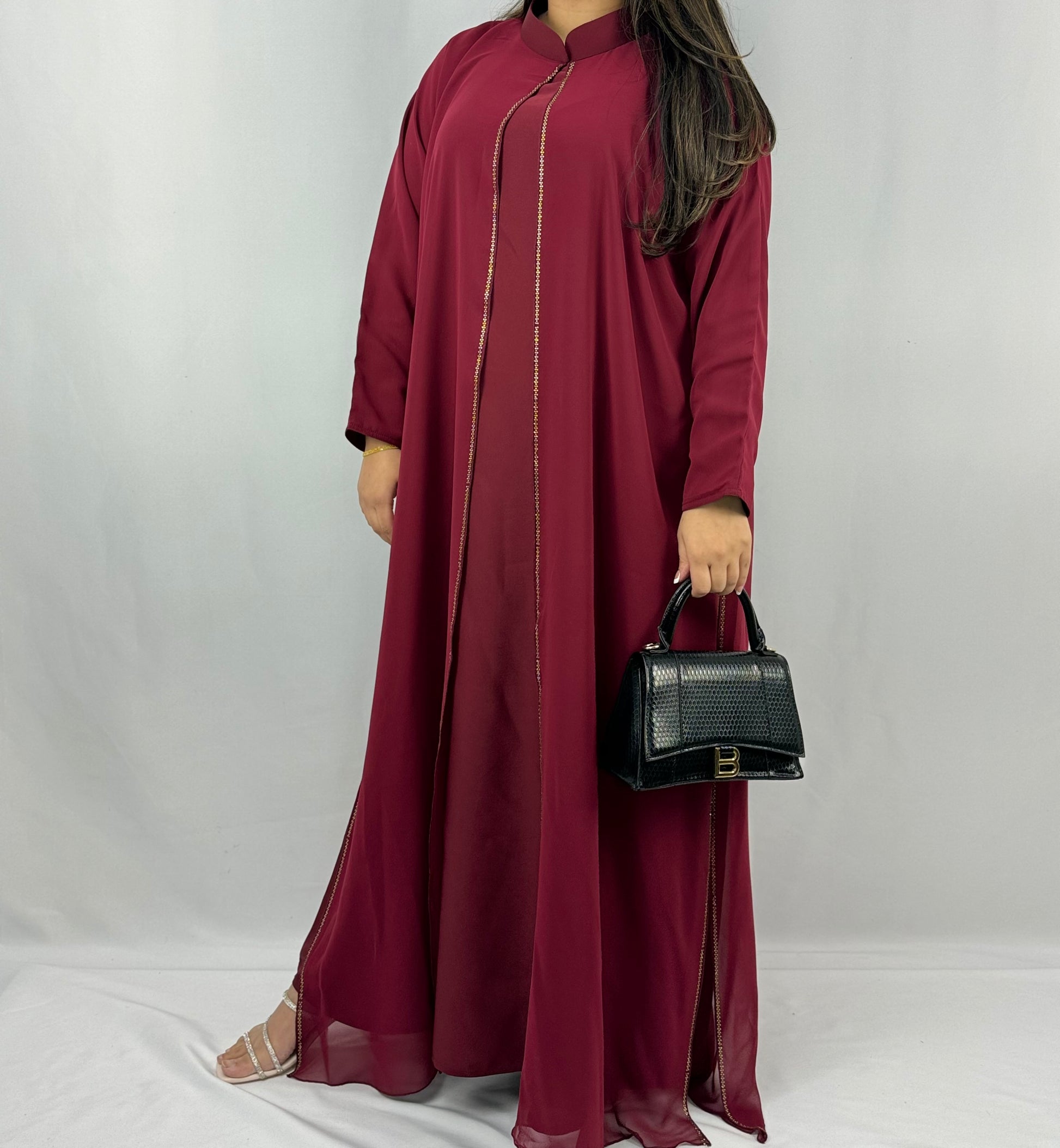 Fayruz Red Abaya | Red Fayruz Abaya | Hishma